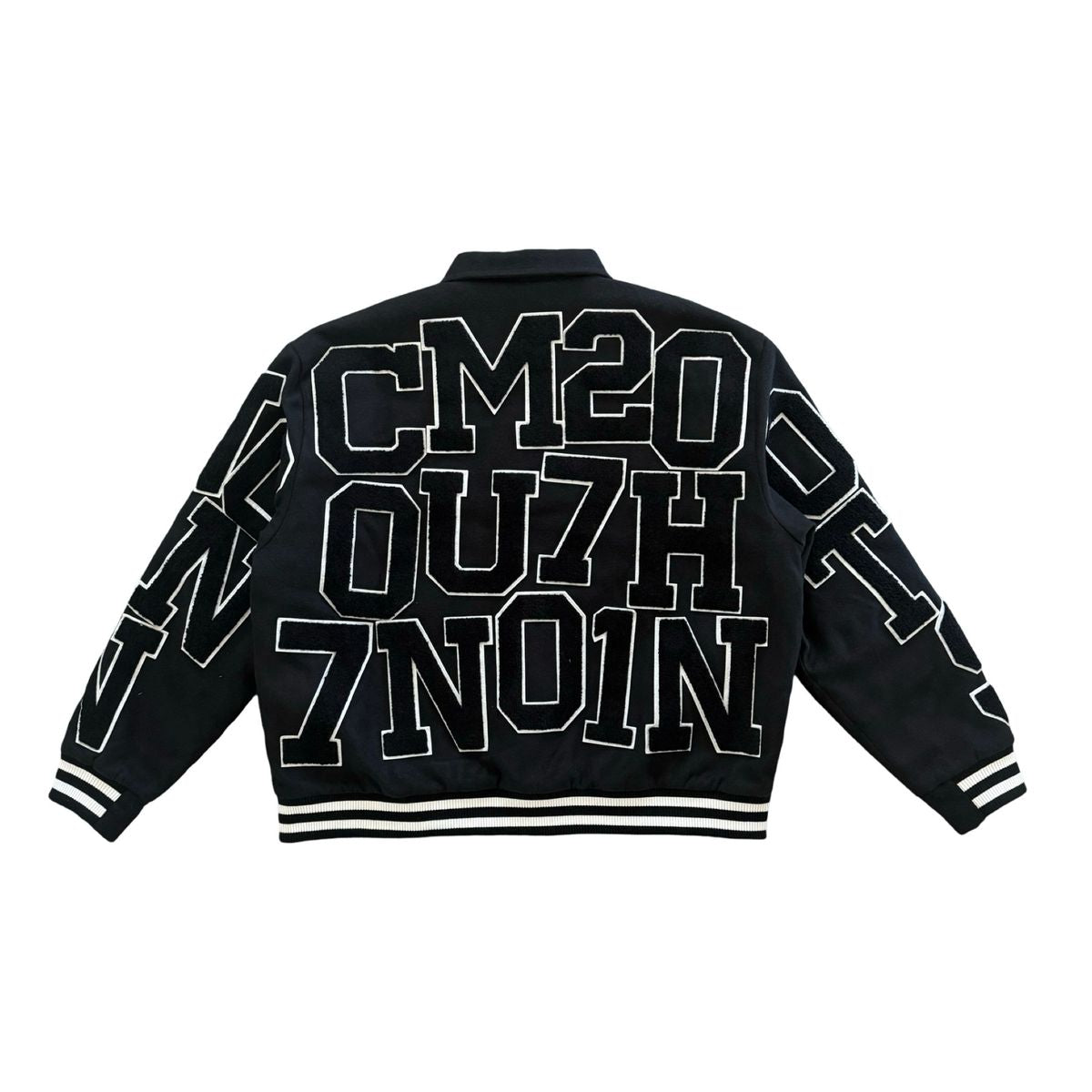 Faith and Figure Varsity Letterman Jacket Black