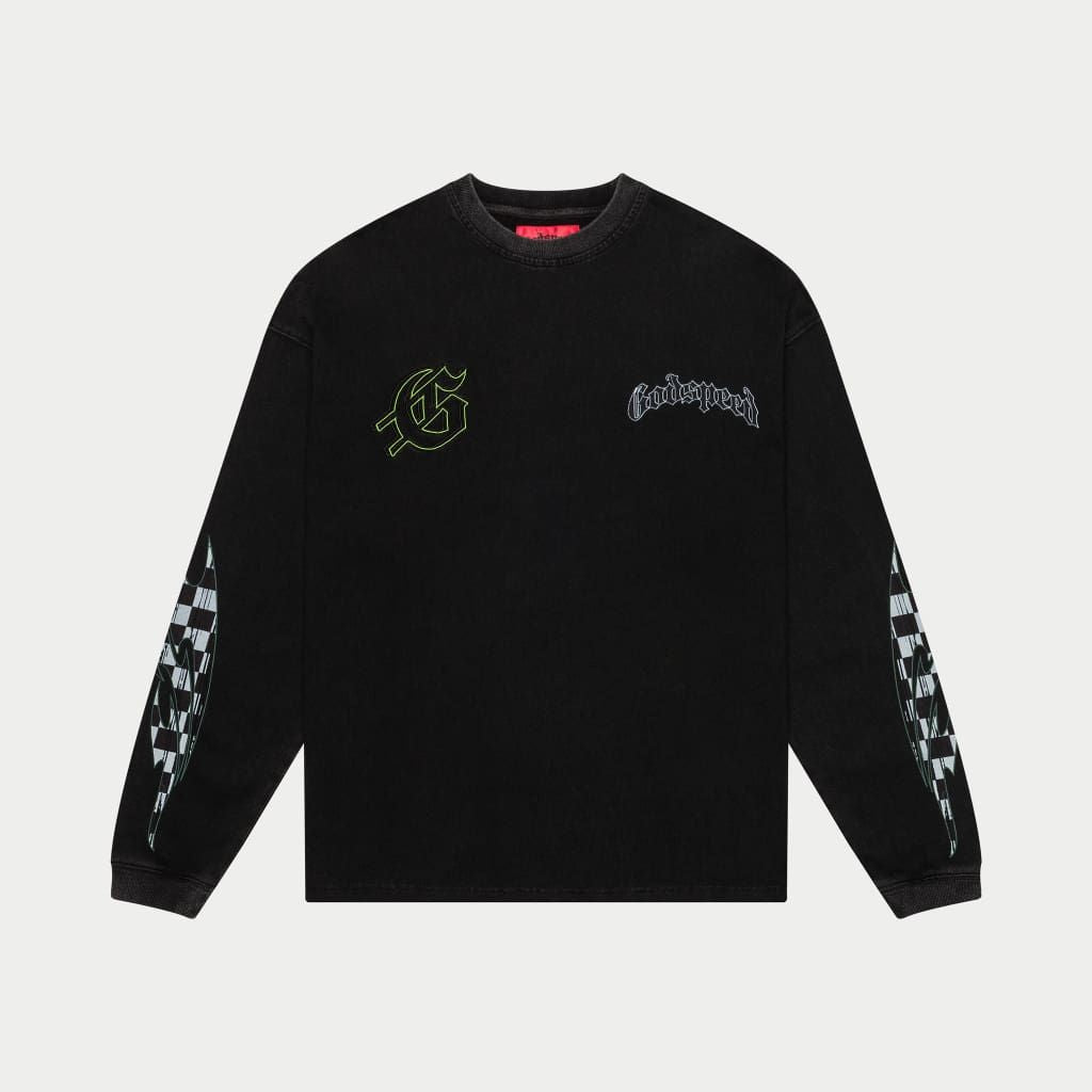 Godspeed Crash Out Longsleeve T-Shirt (Black wash)