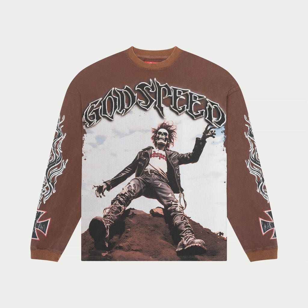 Godspeed BACKFROMTHEDEAD Longsleeve Tee (Brown)