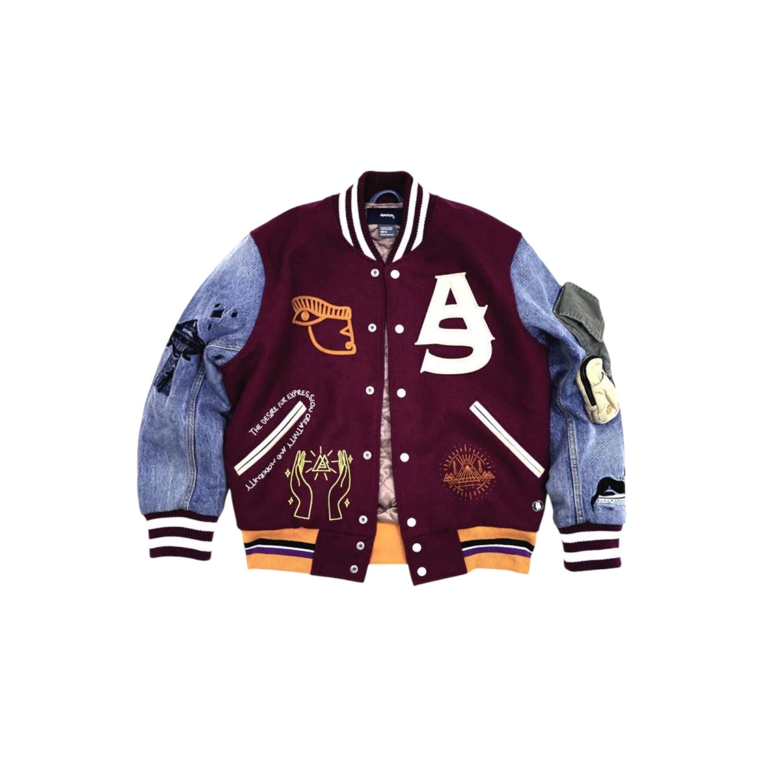 Alphastyle Lionrock Letterman Jacket Varsity (Burgundy)