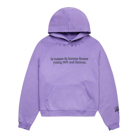 Homme Femme Destroyed Maison Hoodie (Lavender)