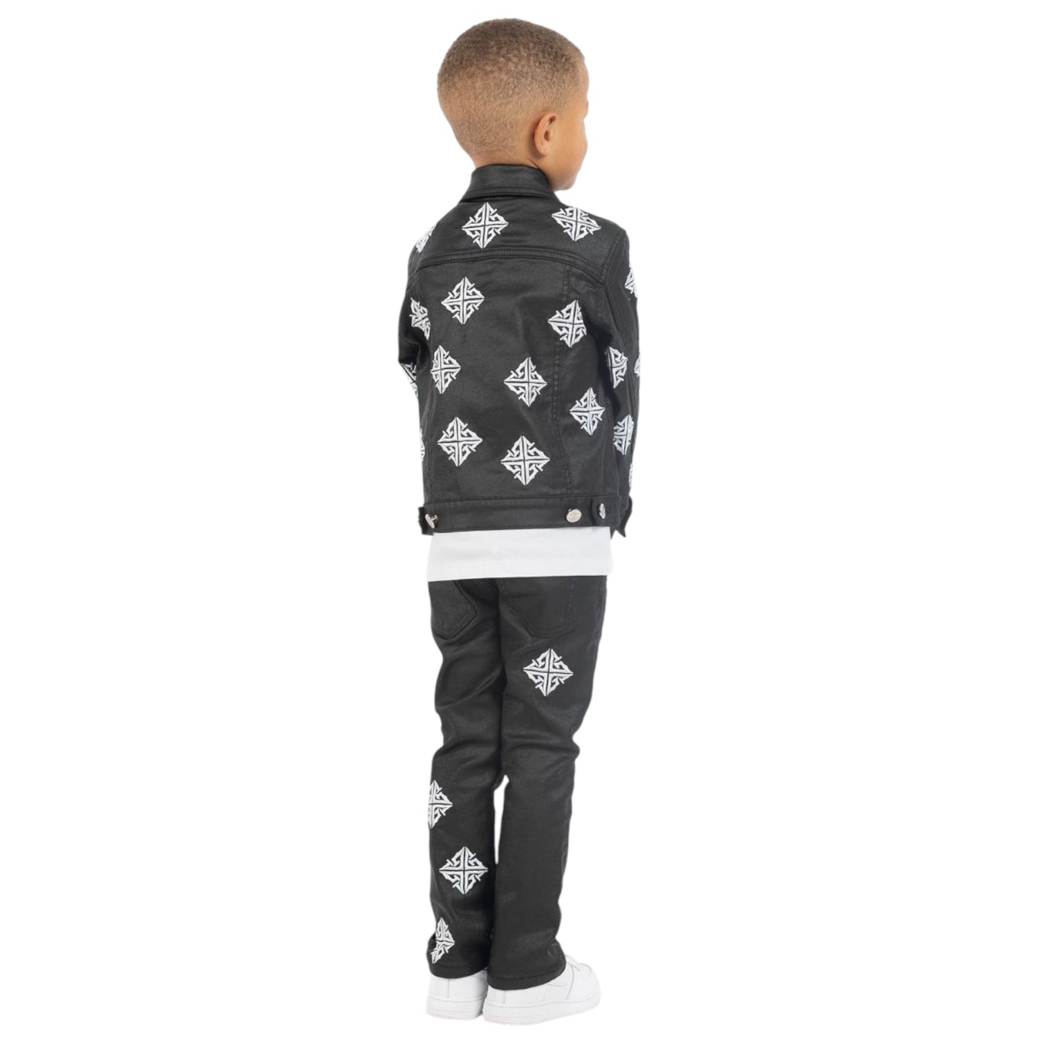 Guapi Obsidian Black/White Waxed Kids Denim Set