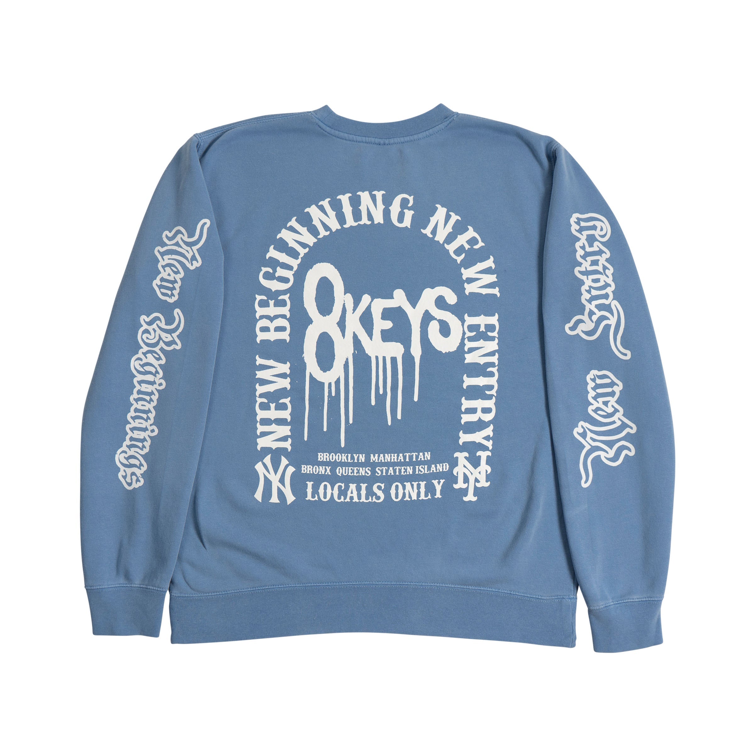 Baby blue locals only crewneck sweater